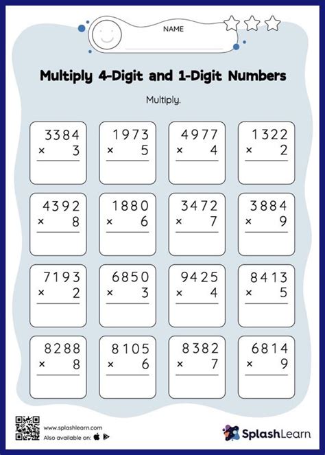 multiplication 4-digit by 1-digit